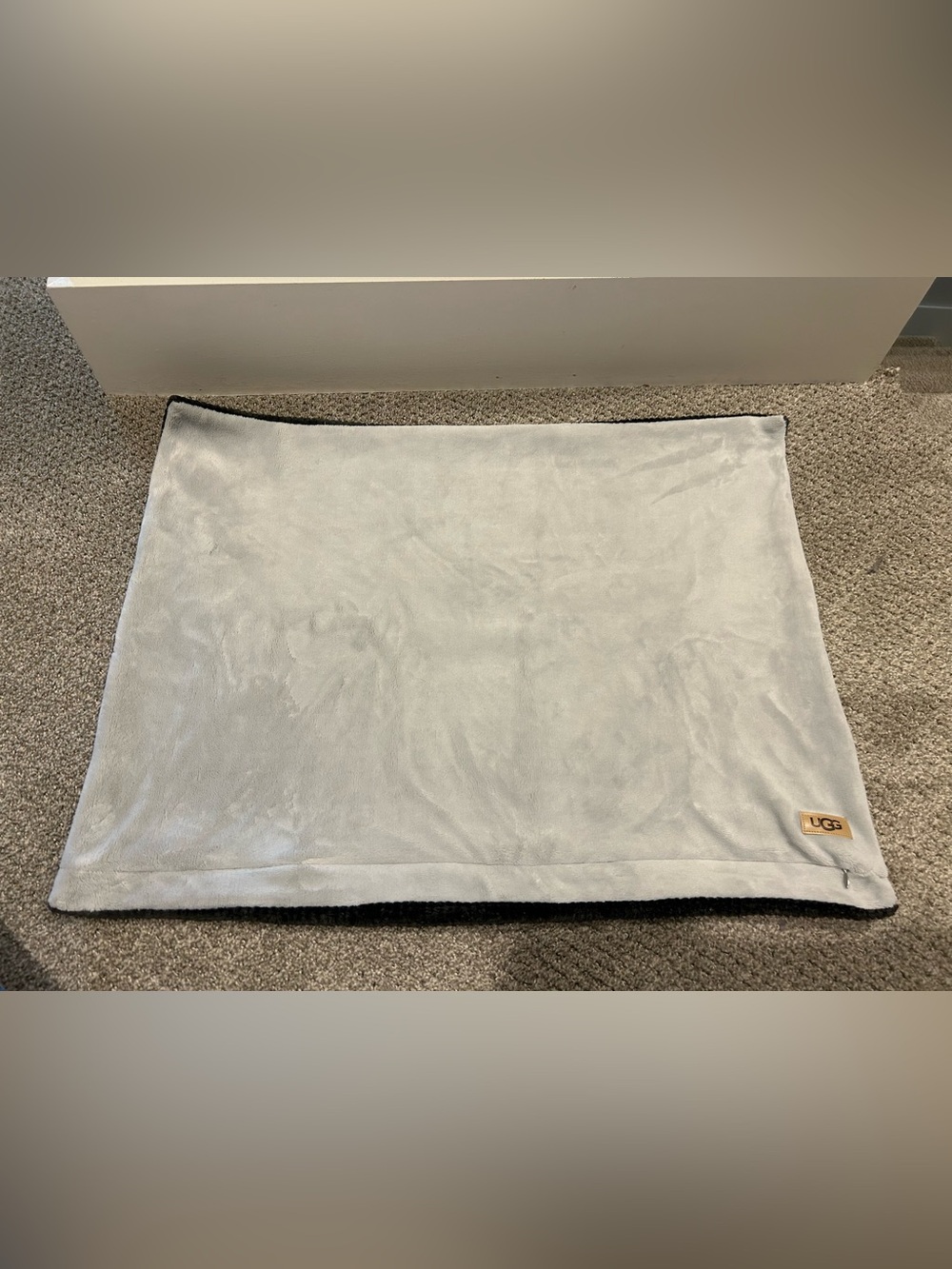 UGG Light Gray Faux Fur Throw cover